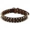 3 Rows Leather Spiked and Studded Riesenschnauzer Collar