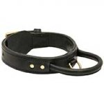 Extra Durable Leather Riesenschnauzer Collar with Handle for Attack Training
