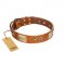 "Perfect Blend" FDT Artisan Tan Leather Riesenschnauzer Collar 1 1/2 inch (40 mm) wide