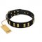 "Glorious Night" FDT Artisan Decorated Black Leather Riesenschnauzer Collar