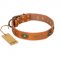 "Dandy Pet" FDT Artisan Handcrafted Tan Leather Riesenschnauzer Collar