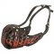 Burning Fire Hand Painted Leather Riesenschnauzer Muzzle for Attack Training