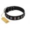 "Silver Spikes" Exclusive FDT Artisan Black Leather Riesenschnauzer Collar