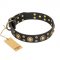 "Baroque Chic" FDT Artisan Studded Black Leather Riesenschnauzer Collar