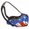 American Pride Painted Leather Riesenschnauzer Muzzle for Protection Training