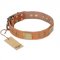 "The Middle Ages" FDT Artisan Handcrafted Tan Leather Riesenschnauzer Collar