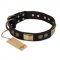 "Ancient Egypt" FDT Artisan Leather Riesenschnauzer Collar with Old Bronze Look Decorations