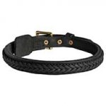 Riesenschnauzer Braided Leather Collar 1 Inch