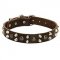 Leather Riesenschnauzer Collar With Studs and Pyramids