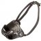 Barbed Wire Painted Leather Riesenschnauzer Muzzle for Training