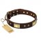 "Rich Fashion" FDT Artisan Decorated Leather Riesenschnauzer Collar with Plates and Studs