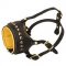 Open Nose Studded Leather Riesenschnauzer Muzzle With Nappa Padding