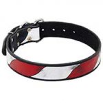 Riesenschnauzer Leather Collar With Handcrafted American Flag Painting