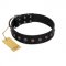 "Flower Rhapsody" FDT Artisan Premium Quaulity Black Leather Riesenschnauzer Collar