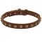 Handcrafted 1 Row Square Studded Leather Riesenschnauzer Collar