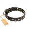 "A La Mode" FDT Artisan Handcrafted Black Leather Riesenschnauzer Collar