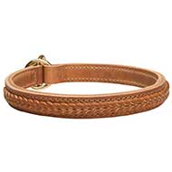 Gorgeous 2 Ply Leather Choke Riesenschnauzer Dog Breed Collar