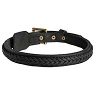 Riesenschnauzer Braided Leather Collar 1 Inch