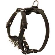 Durable Spiked Leather Puppy Riesenschnauzer Harness