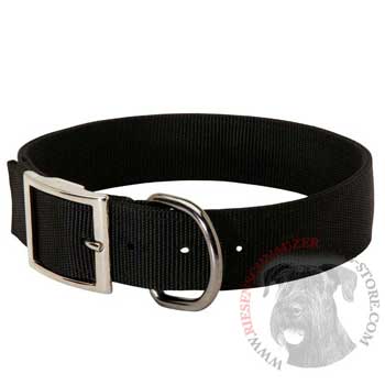 Nylon Riesenschnauzer Collar with Adjustable Steel Nickel Plated Buckle