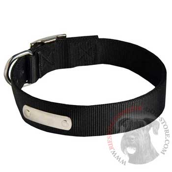 Nylon Riesenschnauzer Collar with Identification Tag