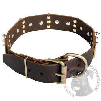 Spiked Leather Riesenschnauzer Collar