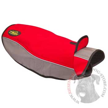 Warm Winter Riesenschnauzer Harness Coat for Dog Walking