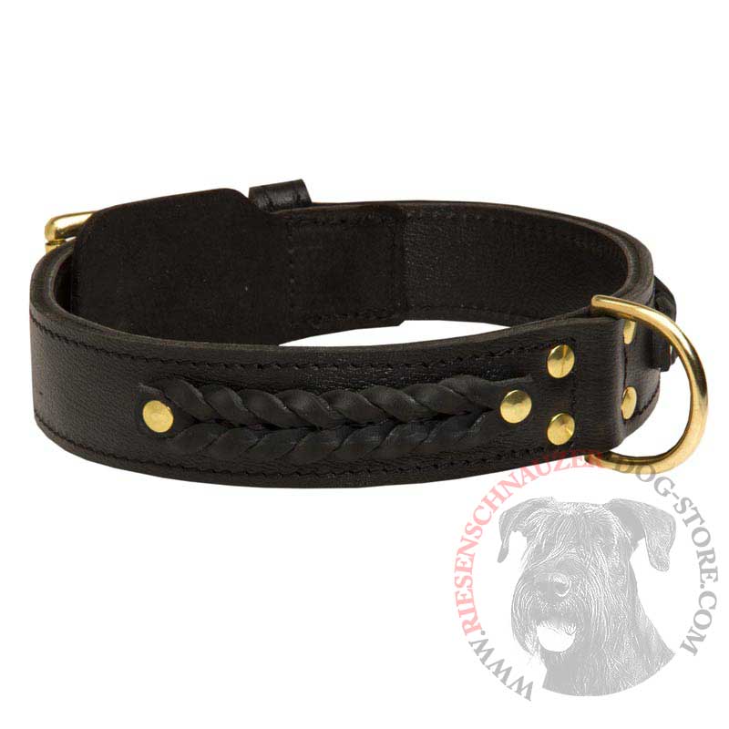 Incredible Design Riesenschnauzer Braided Leather Collar