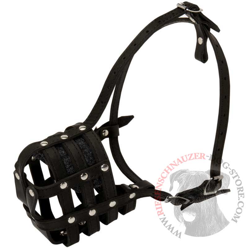 Walking and Training Leather Cage Riesenschnauzer Muzzle