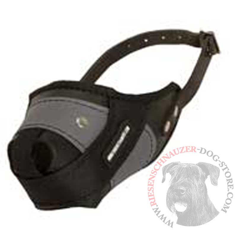 Protection Training Riesenschnauzer Muzzle Made of Nylon and Leather