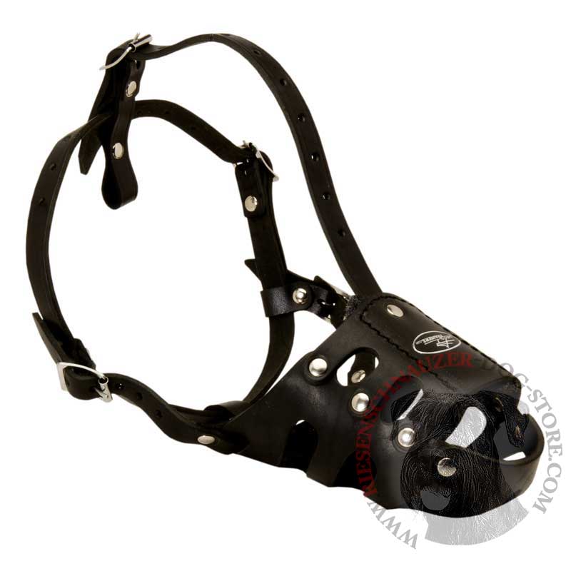 Anti Barking Leather Riesenschnauzer Muzzle