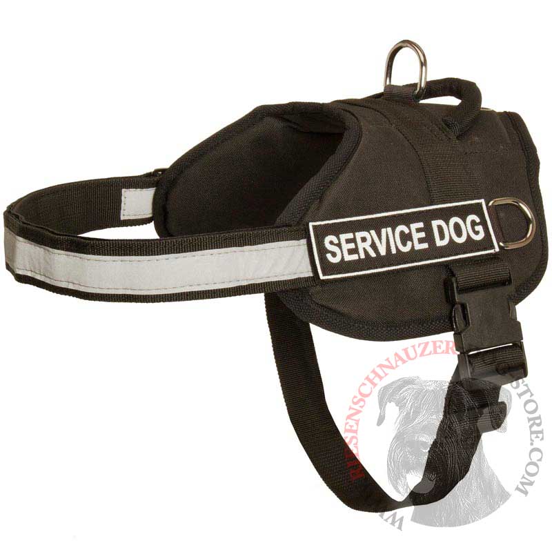 Nylon Riesenschnauzer Harness with Reflective Strap for Training, Walking, Police Service, SAR and More