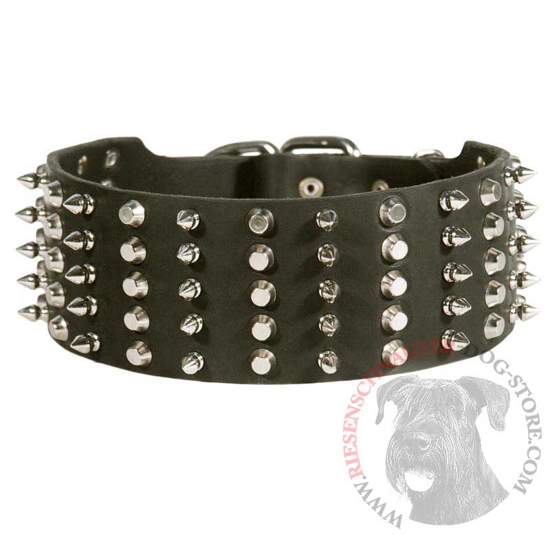 Riesenschnauzer Leather Collar Spiked and Studded