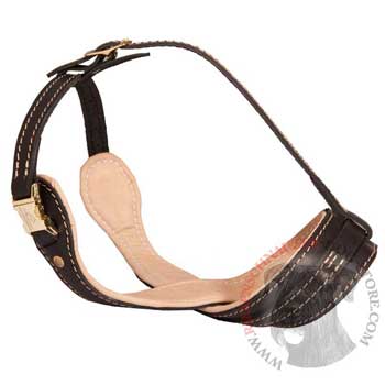 Leather Riesenschnauzer Muzzle for Anti-Barking Training