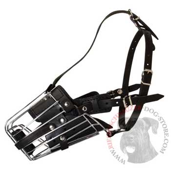 Full Padded Cage Dog Muzzle for Riesenschnauzer