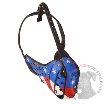 Leather Riesenschnauzer Muzzle with Felt Padding