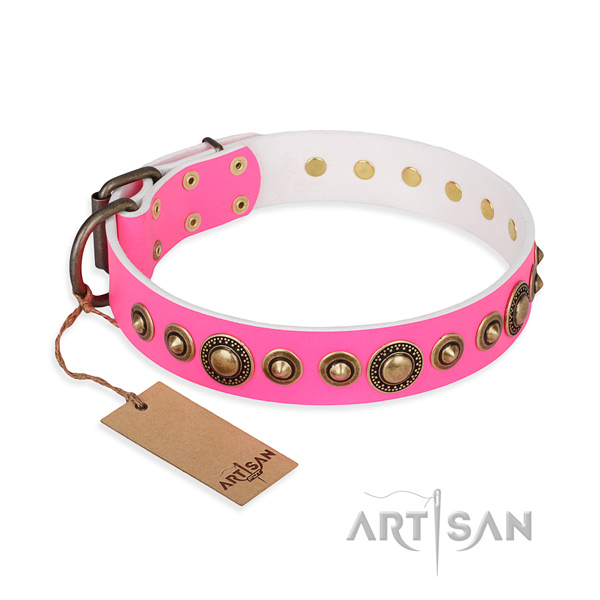 Top notch full grain natural leather collar created for your canine
