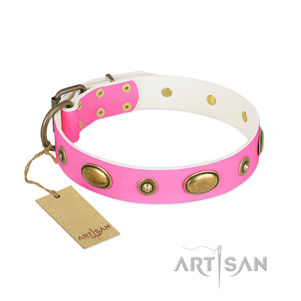 Perfect fit full grain leather collar for your pet