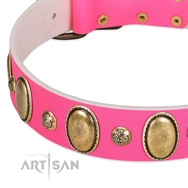 Comfortable wearing best quality genuine leather dog collar