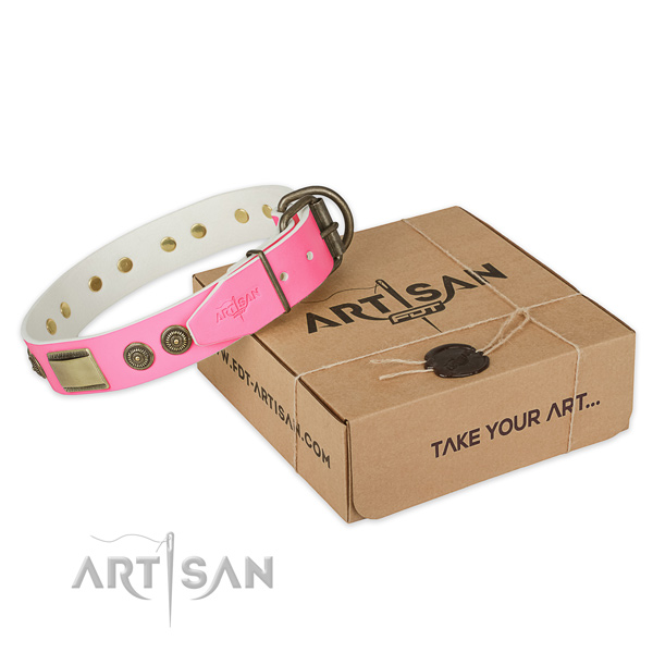 Durable hardware on dog collar for easy wearing