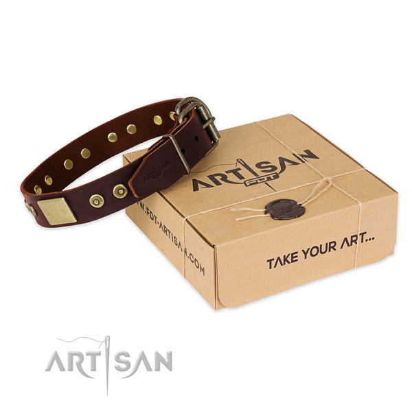 Durable hardware on dog collar for easy wearing
