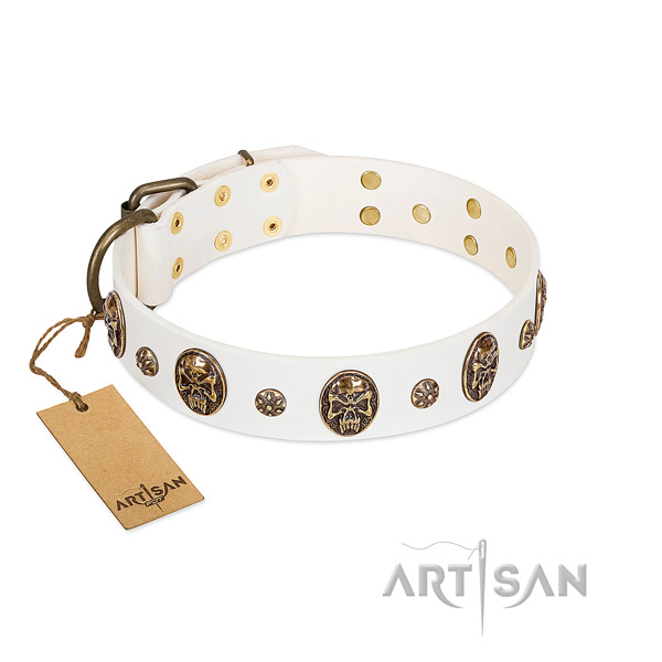 Top quality full grain genuine leather collar for your dog