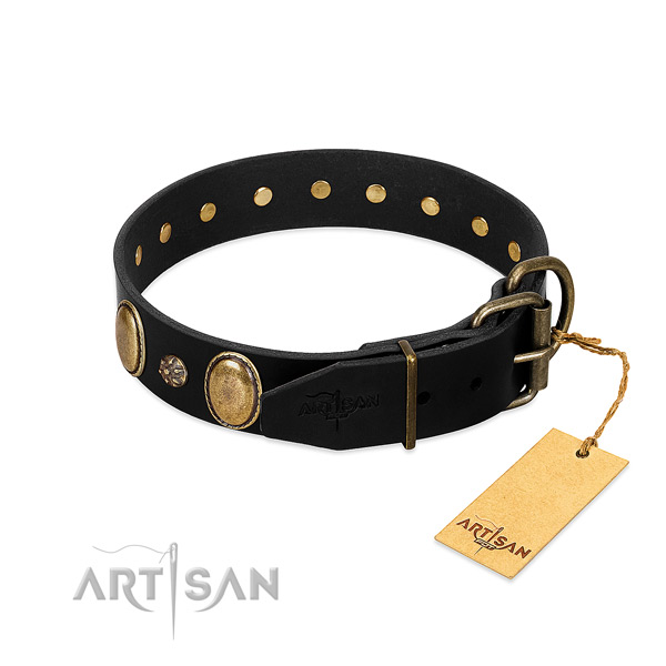 Easy wearing high quality leather dog collar