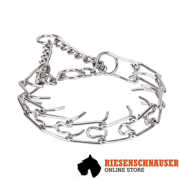 Strong corrosion resistant dog prong collar with stainless steel removable links