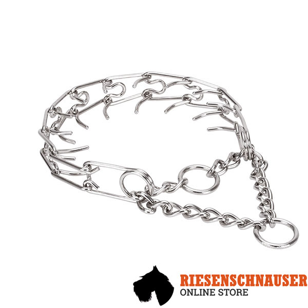 Pinch collar of rust-proof stainless steel for ill behaved pets