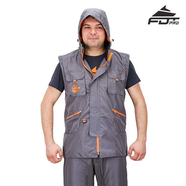 Dog Trainer Jacket Grey Color with Reliable Hood