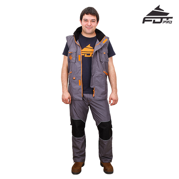 All Weather Use Dog Trainer Suit of Grey Color from FDT Pro